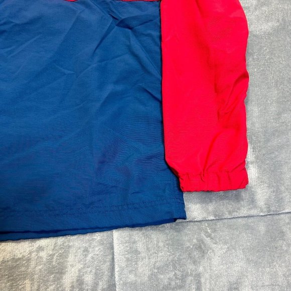 L.L. Bean Jacket Men's Sz M 1/2 Zip Windbreaker Hooded Anorak Red Blue - Picture 11 of 12